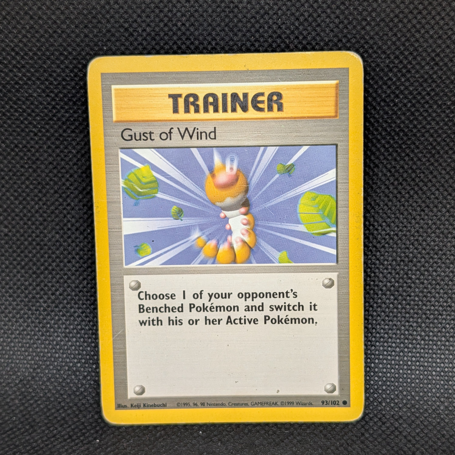 Pokémon Gust of Wind Base Set 93/102 Trainer Common · Lightly Played