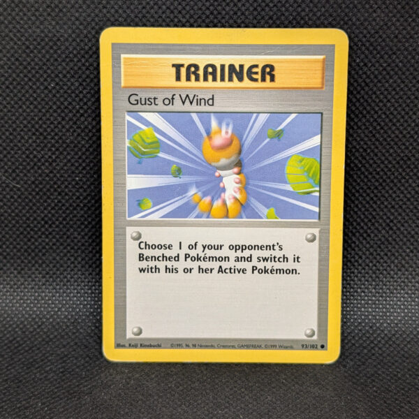Pokémon Gust of Wind Base Set 93/102 Trainer Common · Lightly Played