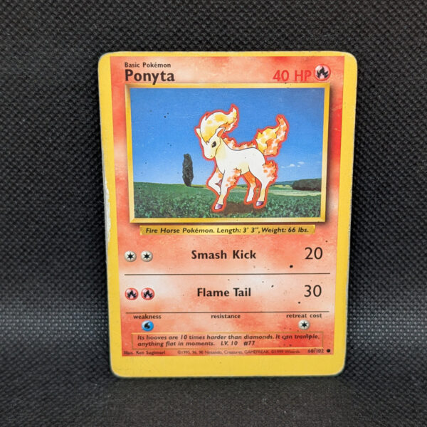 Pokémon Ponyta Base Set 60/102 Common · Heavily Played