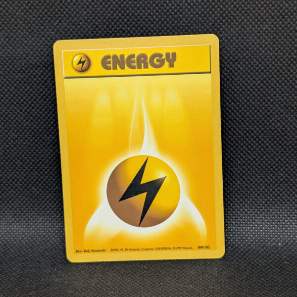 Pokémon Lightning Energy Base Set 100/102 Common · Lightly Played