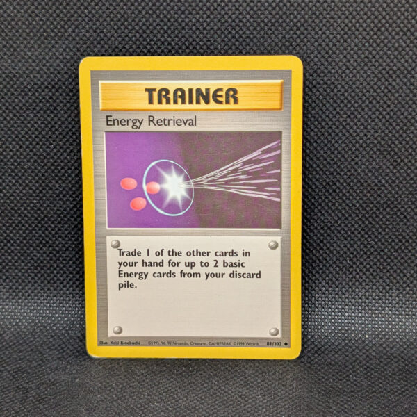 Pokémon Energy Retrieval Base Set 81/102 Common Trainer · Lightly Played