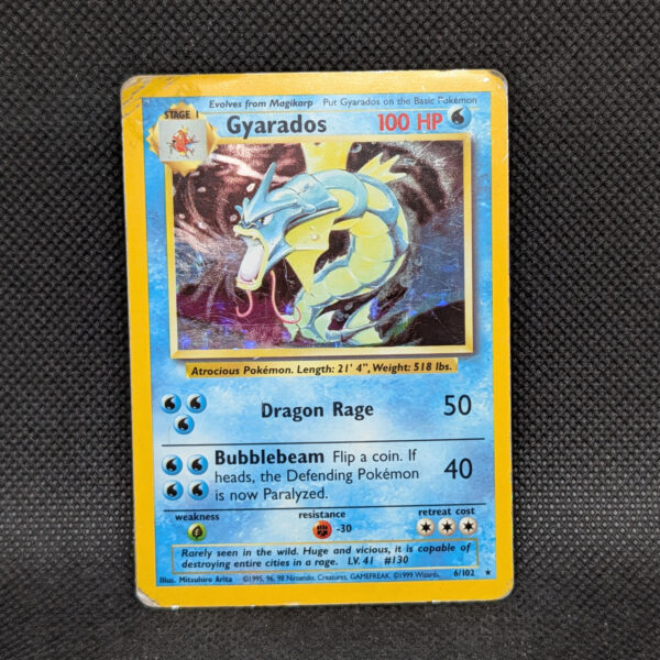 Pokémon Gyarados Base Set 6/102 Holo Rare Unlimited · Heavily Played
