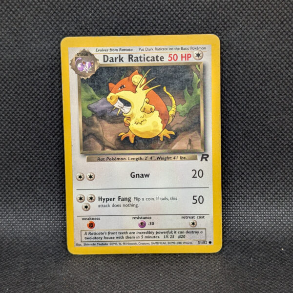 Pokémon Dark Raticate Team Rocket 51/82 Uncommon · Lightly Played