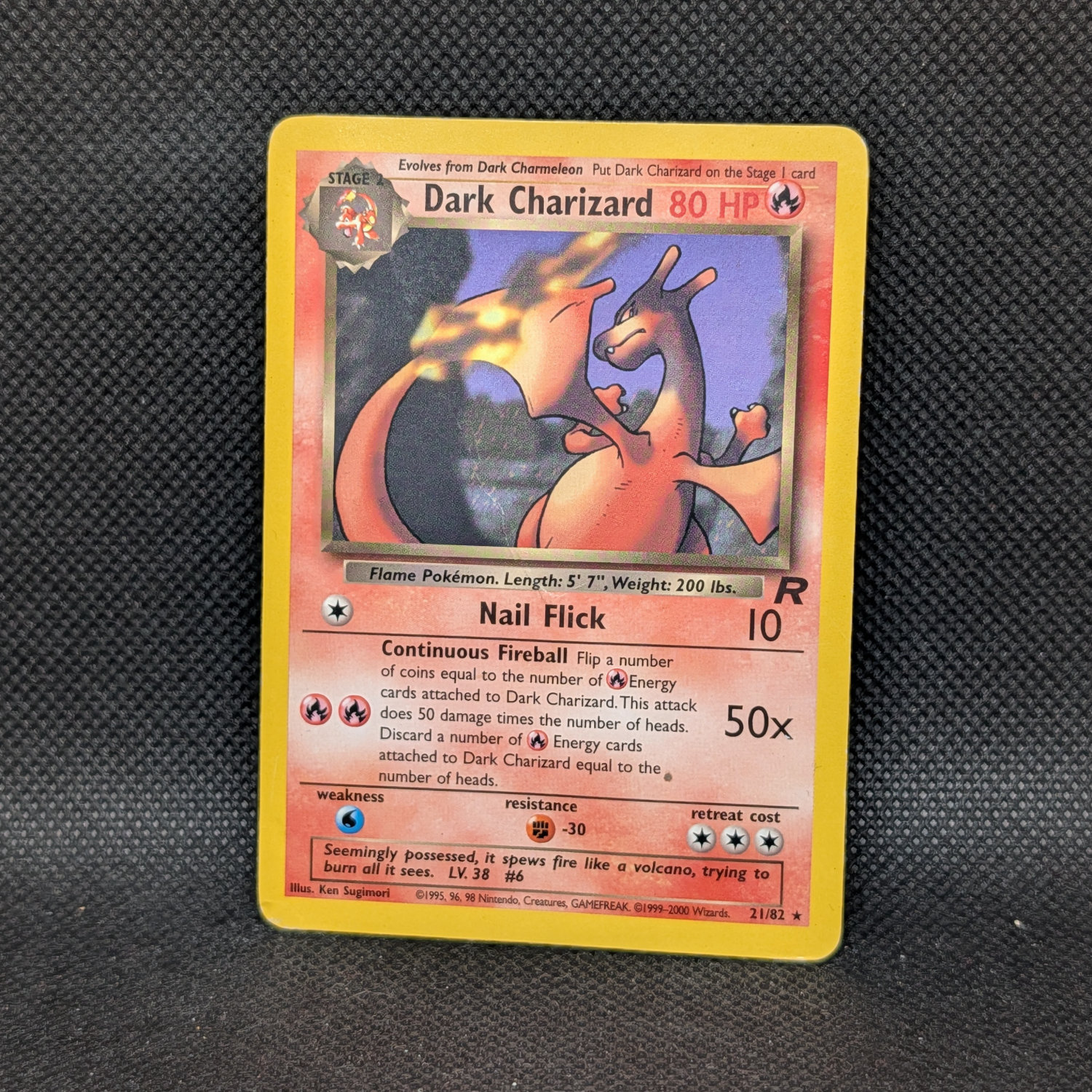 Pokémon Dark Charizard Team Rocket 21/82 Rare · Damaged