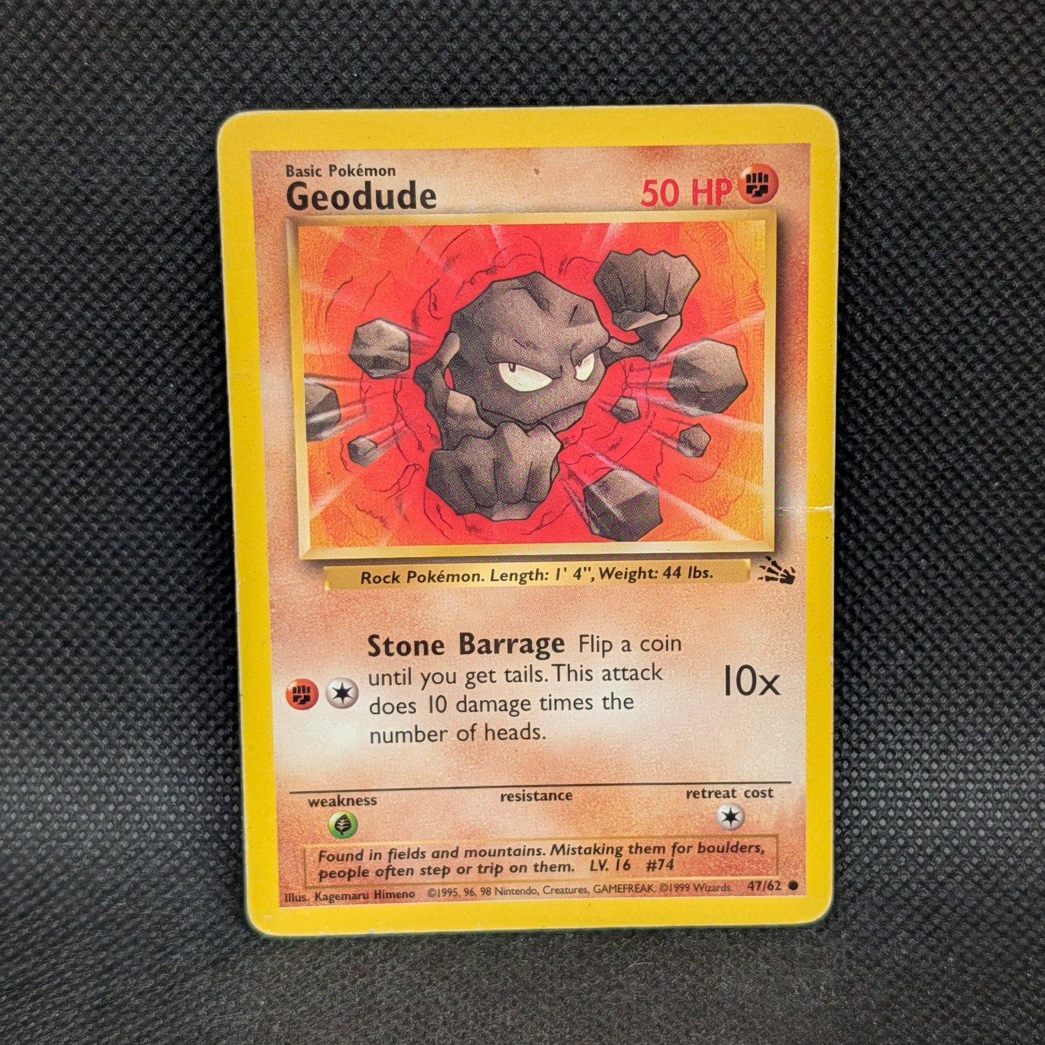 Pokémon Geodude Fossil Set 47/62 Common · Lightly Played Unlimited