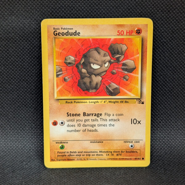 Pokémon Geodude Fossil Set 47/62 Common · Lightly Played