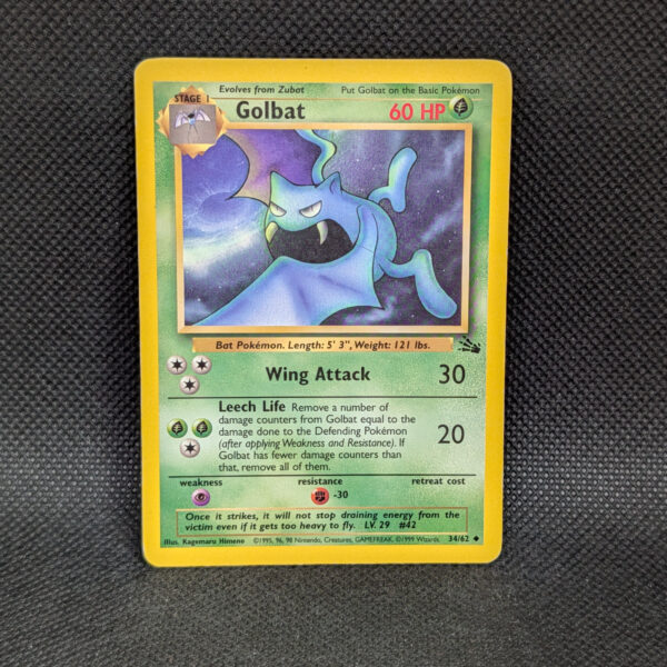 Pokémon Golbat Fossil Set 34/62 Uncommon · Lightly Played