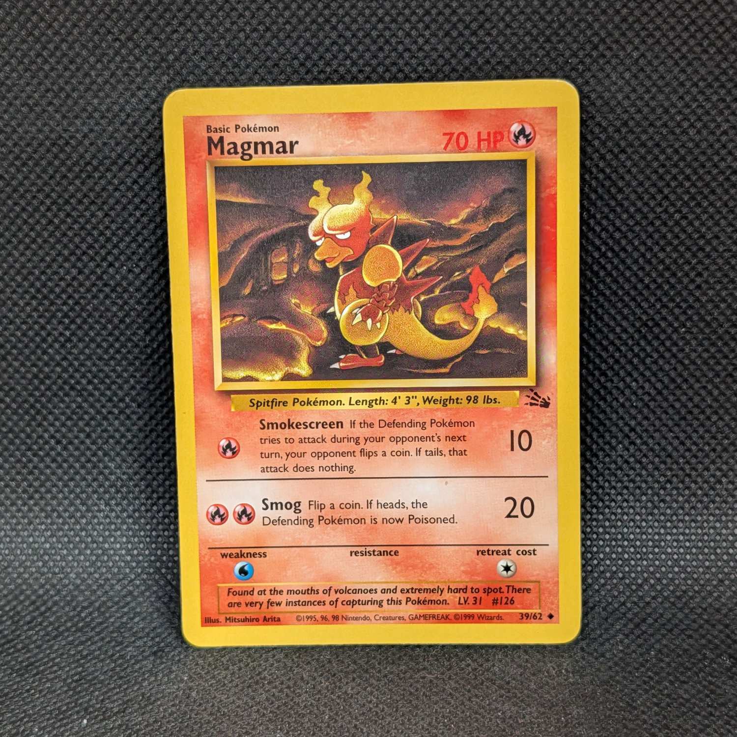 Pokémon Magmar Fossil Set 39/62 Uncommon · Lightly Played