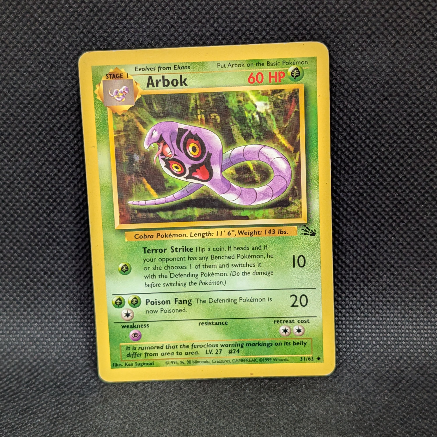 Pokémon Arbok Jungle Set 31/62 Uncommon · Lightly Played