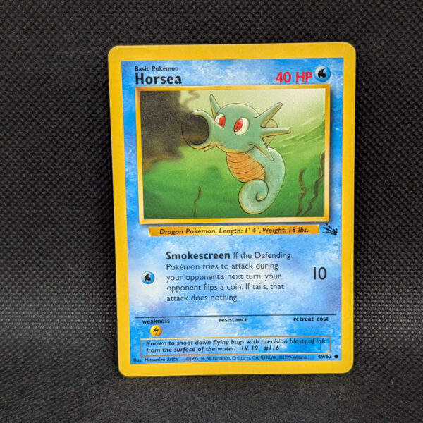 Pokémon Horsea Fossil Set 49/62 Common · Near Mint · 1999