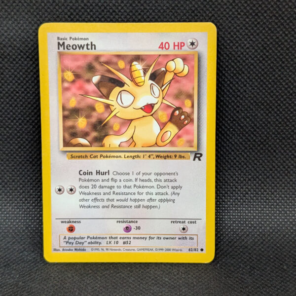 Pokémon Meowth Team Rocket 62/82 Common Unlimited · Near Mint