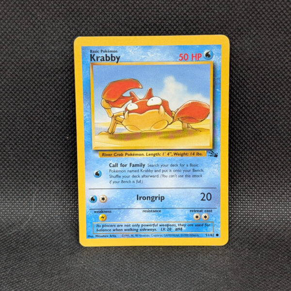 Pokémon Krabby Fossil 51/62 Common Unlimited · Lightly Played