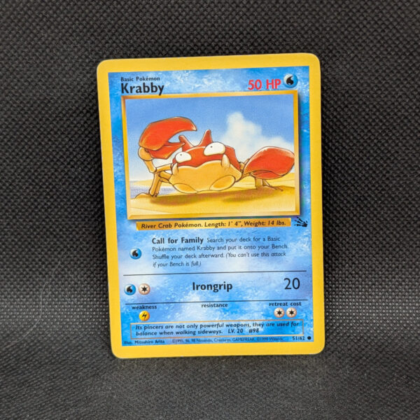 Pokémon Krabby Fossil Set 51/62 Common · Lightly Played