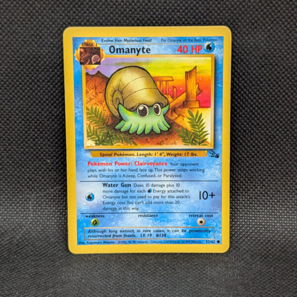 Pokémon Omanyte Fossil Set 52/62 Common · Lightly Played