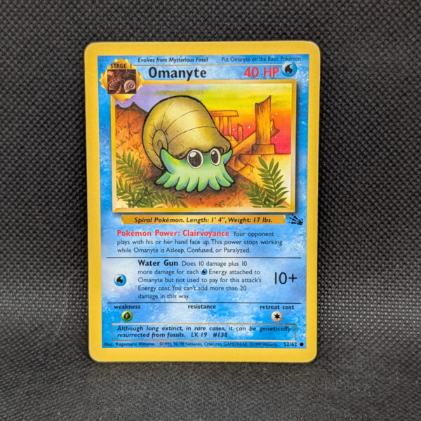 Pokémon Omanyte Fossil Set 52/62 Common Unlimited · Lightly Played