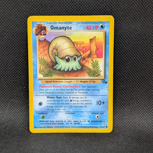 Pokémon Omanyte Fossil 52/62 Common Unlimited · Lightly Played