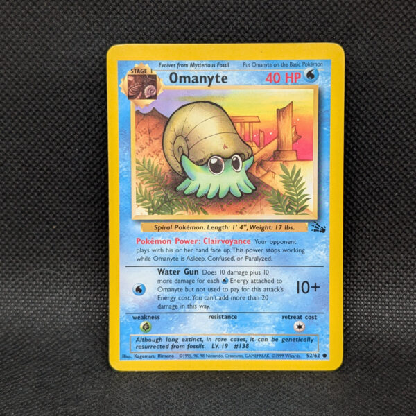 Pokémon Omanyte Fossil 52/62 Common Unlimited · Lightly Played