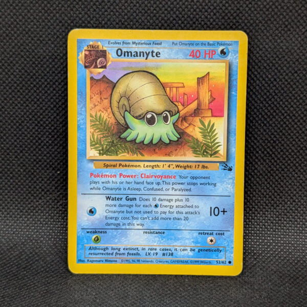 Pokémon Omanyte Fossil Set 52/62 Common · Lightly Played Unlimited