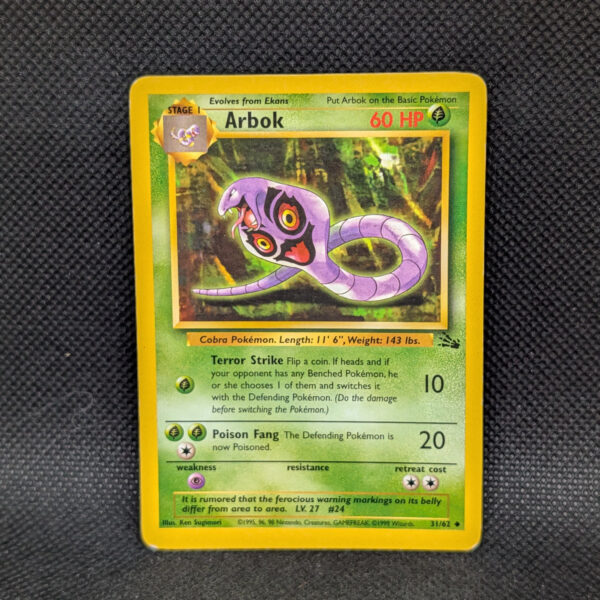 Pokémon Arbok Jungle Set 31/62 Uncommon Unlimited · Lightly Played