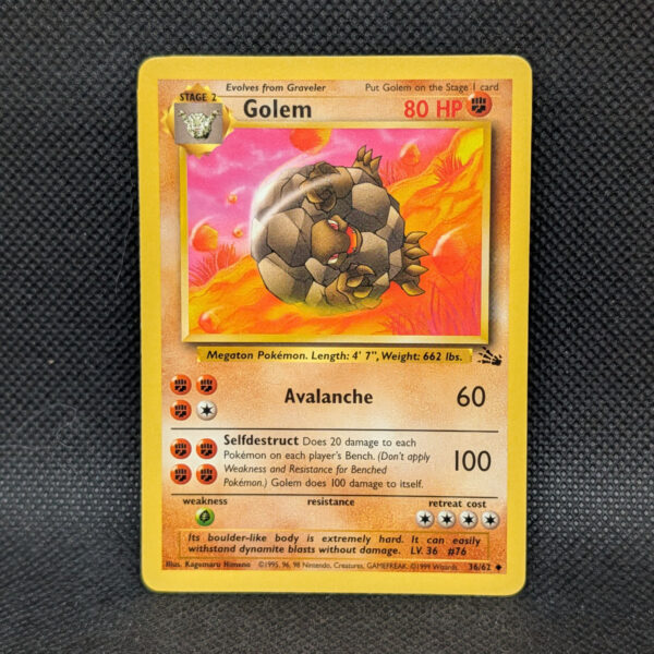 Pokémon Golem Fossil Set 36/62 Uncommon · Lightly Played · Unlimited