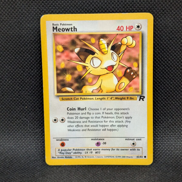 Pokémon Meowth Team Rocket 62/82 Common · Lightly Played