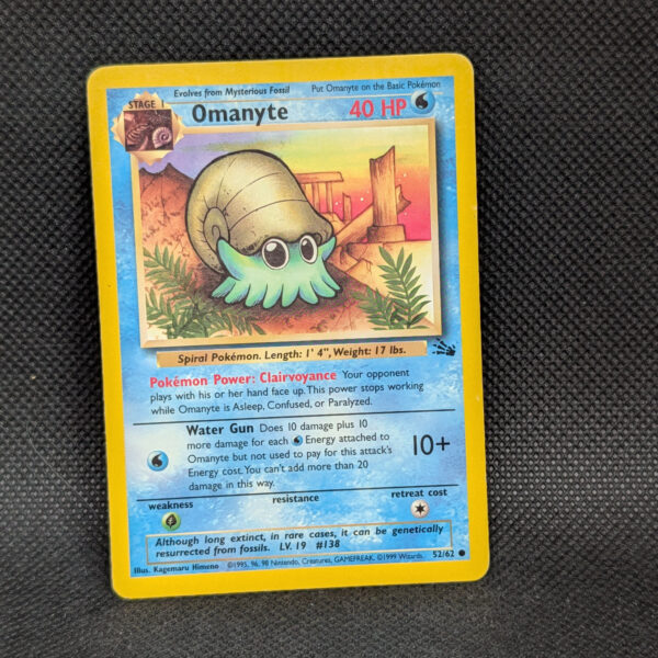 Pokémon Omanyte Fossil Set 52/62 Common · Lightly Played Unlimited