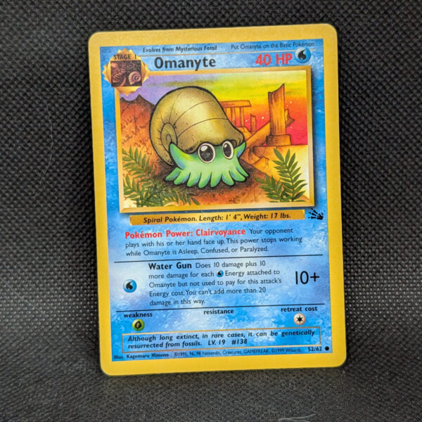 Pokémon Omanyte Fossil Set 52/62 Common · Lightly Played