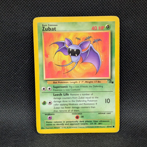Pokémon Zubat Fossil Set 57/62 Common · Lightly Played · Unlimited