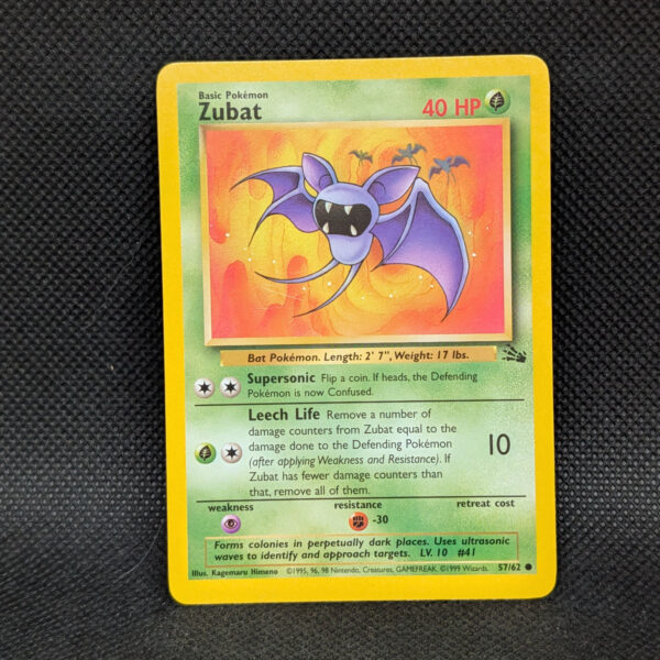 Pokémon Zubat Fossil Set 57/62 Common · Lightly Played Unlimited