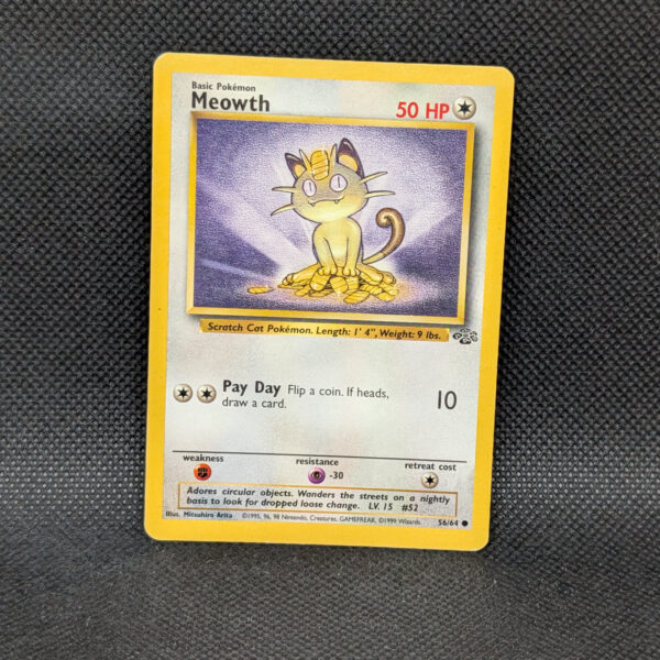 Pokémon Meowth Base Set 56/64 Common · Lightly Played · Unlimited