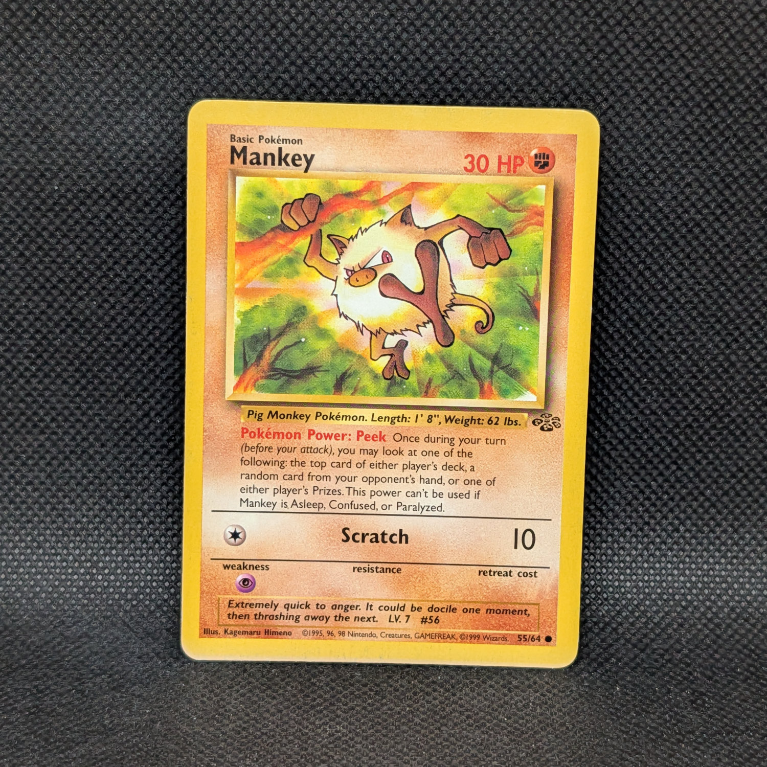 Pokémon Mankey Jungle Set 55/64 Common Unlimited · Lightly Played