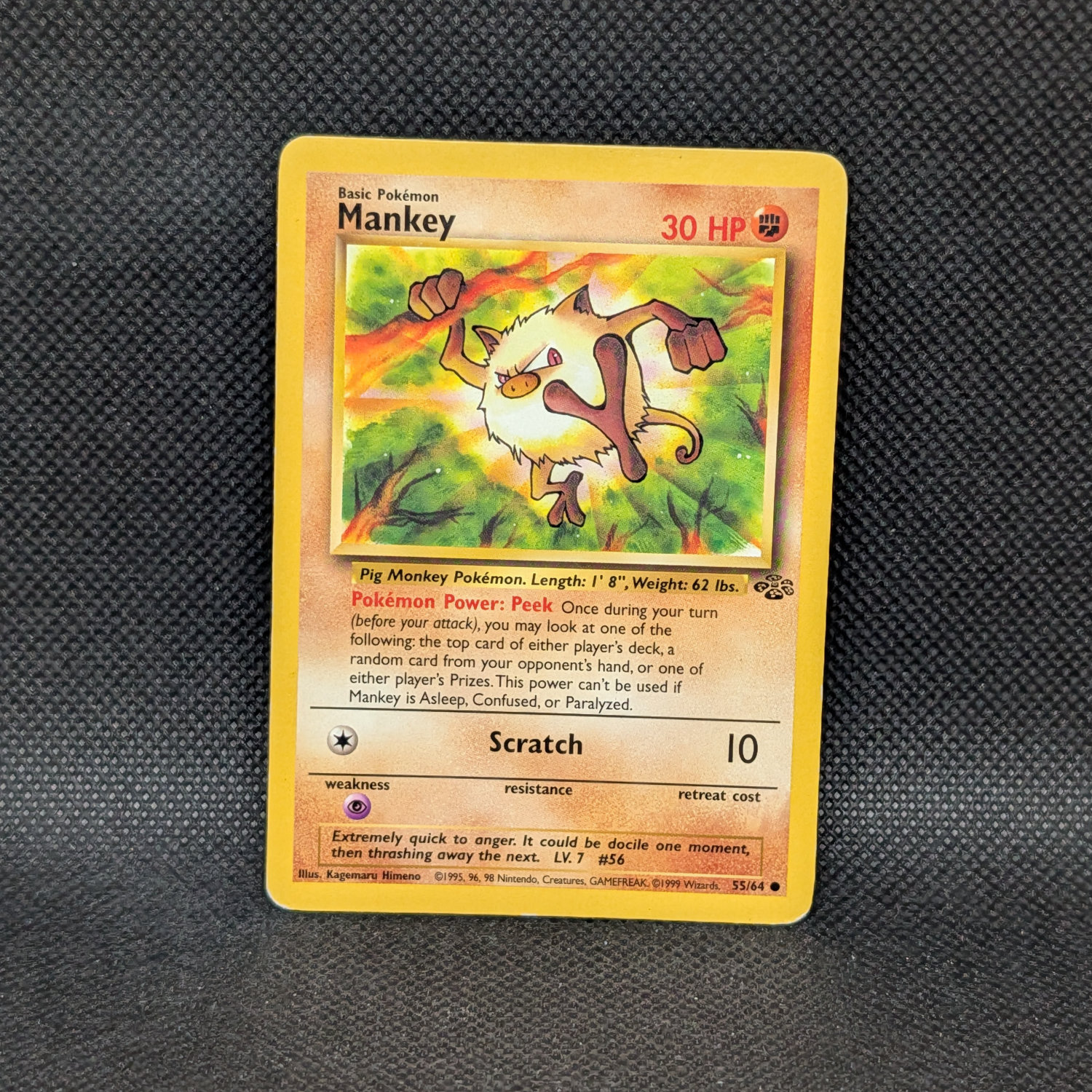 Pokémon Mankey Jungle Set 55/64 Common Unlimited · Lightly Played
