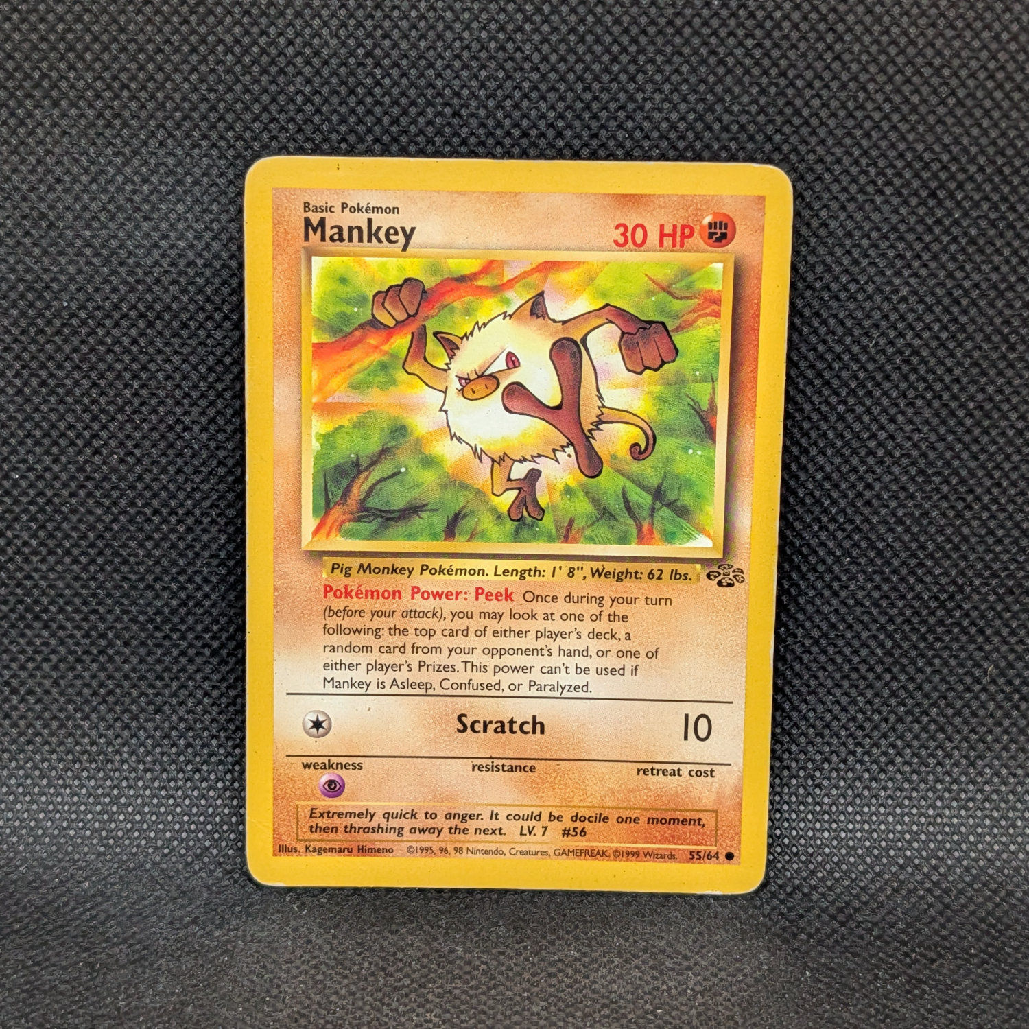 Pokémon Mankey Jungle Set 55/64 Common Unlimited · Lightly Played