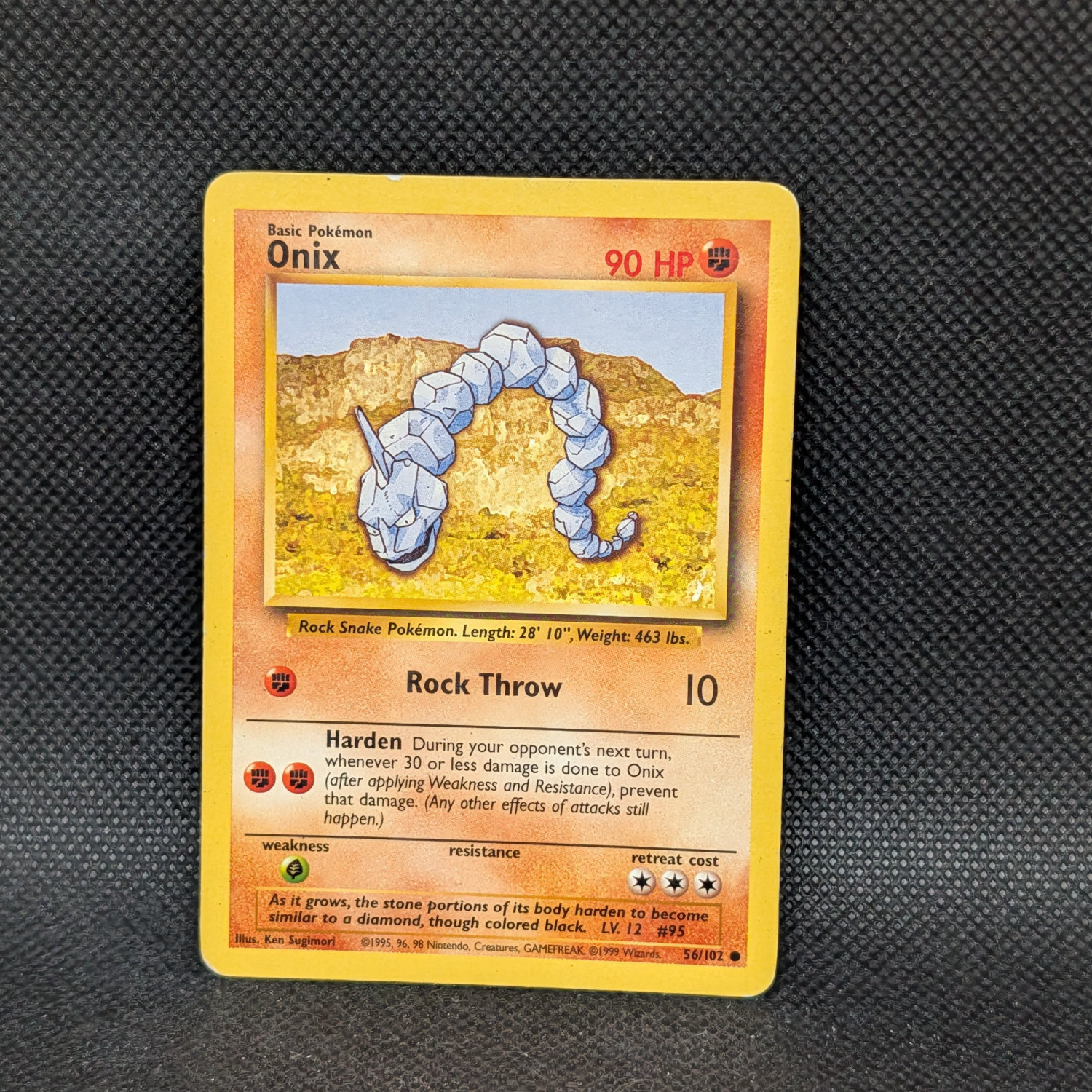 Pokémon Onix Base Set 56/102 Common · Lightly Played · Unlimited