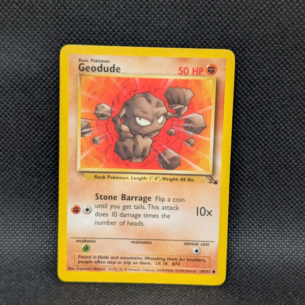 Pokémon Geodude Fossil Set 47/62 Common · Lightly Played